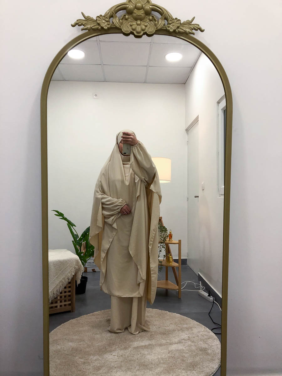 Medina silk 2-piece set (abaya + khimar)