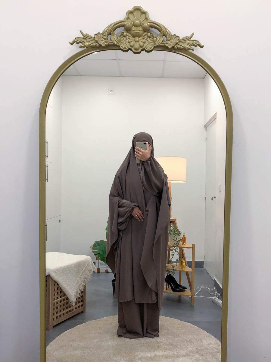 Medina silk 2-piece set (abaya + khimar)